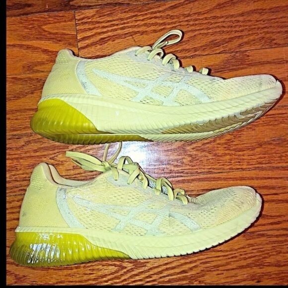 ASICS =T888N-KENUN WOMENS YELLOW MESH ATHLETIC RUNNING SNEAKER SHOES SIZE 9 - Picture 2 of 7